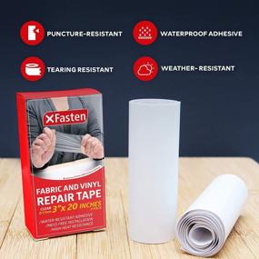 img 3 attached to XFasten Fabric And Vinyl Repair Tape, Clear, 3-Inches By 20-Inches (2-Set), Waterproof Vinyl Repair Hole Patch Kit For Tent, Exercise Ball, Kayak, Inflatable Bed, Pool Float, And Airbed Mattress