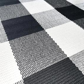 img 1 attached to Ukeler Buffalo Check Rug, Black And White Plaid Rugs Cotton Hand-Woven Checkered Door Mat Washable Farmhouse Rug For Front Door/Kitchen/Laundry Room/Bathroom/Bedroom, 24''X51.2''