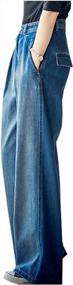 img 2 attached to Comfortable And Trendy: SCOFEEL Women'S Wide Leg Denim Pants With High Waist And Baggy Straight Fit