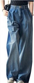 img 4 attached to Comfortable And Trendy: SCOFEEL Women'S Wide Leg Denim Pants With High Waist And Baggy Straight Fit