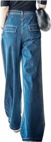 img 3 attached to Comfortable And Trendy: SCOFEEL Women'S Wide Leg Denim Pants With High Waist And Baggy Straight Fit