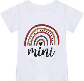 img 3 attached to Stylish Rainbow Mothers Matching Outfits: White 🌈 Mini Girls' Clothing - Trendy Tops, Tees & Blouses