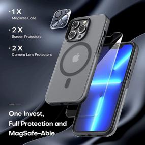 img 1 attached to TAURI [5 In 1 For IPhone 13 Pro Max Magnetic Case, [Military Grade Drop Protection] With 2 Tempered Screen Protector & 2 Camera Lens Protector, Fit 13 Pro Max 6.7 '' Compatible With Magsafe-Black
