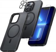 tauri [5 in 1 for iphone 13 pro max magnetic case, [military grade drop protection] with 2 tempered screen protector & 2 camera lens protector, fit 13 pro max 6.7 '' compatible with magsafe-black логотип