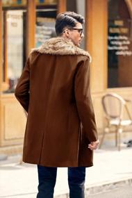 img 1 attached to Men'S Long Winter Trench Coat With Removable Faux Fur Collar - Double Breasted Business Topcoat And Pea Coat For Style And Warmth