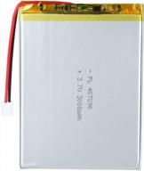 3.7v 3000mah 407090 lipo battery rechargeable lithium polymer ion battery pack w/ jst connector logo