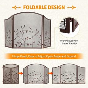 img 3 attached to WICHEMI 3-Panel Fireplace Screen: A Durable And Stylish Babyproof Barrier
