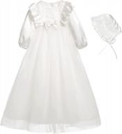 flower adorned baby girl's fall dress for baptisms, christenings, weddings, and special occasions logo