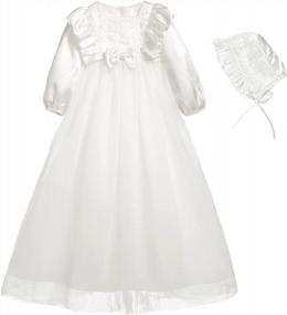 img 4 attached to Flower Adorned Baby Girl'S Fall Dress For Baptisms, Christenings, Weddings, And Special Occasions