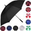 extra large 62/68/72 inch automatic open golf umbrella with double canopy vented design - windproof and waterproof for rainy weather logo