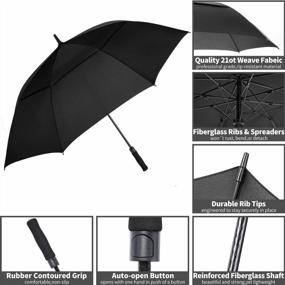 img 1 attached to Extra Large 62/68/72 Inch Automatic Open Golf Umbrella With Double Canopy Vented Design - Windproof And Waterproof For Rainy Weather