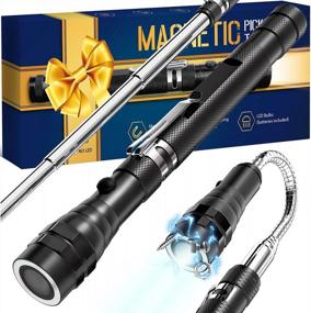 img 4 attached to Telescoping Magnetic Pickup Tool With Light - Ideal Gift For Men, Dad, Husband, Grandpa - 22" Extender Stick For Hard-To-Reach Areas - Cool Gadget For Unique Birthday Gifts For Him And Her