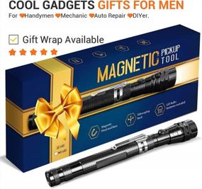 img 3 attached to Telescoping Magnetic Pickup Tool With Light - Ideal Gift For Men, Dad, Husband, Grandpa - 22" Extender Stick For Hard-To-Reach Areas - Cool Gadget For Unique Birthday Gifts For Him And Her