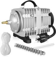 simple deluxe 1744 gph air pump: efficient 120w 110l/min 12 outlets for aquarium, pond, hydroponics systems with 50 feet airline tubing - silver logo