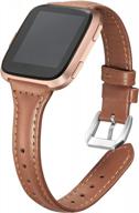 bayite genuine leather watch bands for fitbit versa 2/versa lite/versa - stylish and slim replacement straps for women логотип