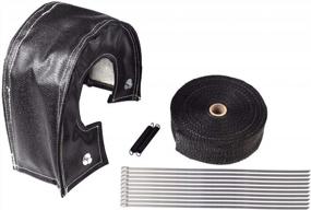 img 4 attached to SUPERFASTRACING Black Turbo Turbocharger Heat Shield Blanket And 2 X 50 Inch Exhaust Heat Wrap Roll For T4 T67 T71 T76 T88 GT40 GT45 T04