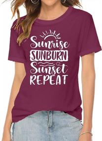 img 2 attached to Retro Graphic Country Music Women'S Tee Top With Sunrise, Sunburn And Sunset Repeat Design For Summer Vacations - Casual Short Sleeve T-Shirt