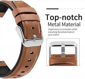 img 1 attached to COHOLL Compatible With Huawei Watch GT/GT2 46Mm/GT 2E/Samsung Galaxy Watch 46Mm/Galaxy Watch 3 45Mm/Gear S3 Frontier Bands,22Mm Quick Release Genuine Leather Silicone Hybrid Watch Strap,Brown