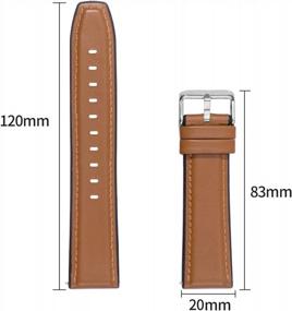 img 3 attached to COHOLL Compatible With Huawei Watch GT/GT2 46Mm/GT 2E/Samsung Galaxy Watch 46Mm/Galaxy Watch 3 45Mm/Gear S3 Frontier Bands,22Mm Quick Release Genuine Leather Silicone Hybrid Watch Strap,Brown