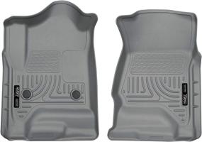 img 4 attached to 🛡️ Husky Liners Weatherbeater Series Front Floor Liners in Grey, 18232, Compatible with 2015-2020 Cadillac Escalade/ESV, Chevrolet Suburban/Tahoe, GMC Yukon/XL, 2014-2019 Silverado/Sierra 1500 Crew/Double Cab - Includes 2 Pieces