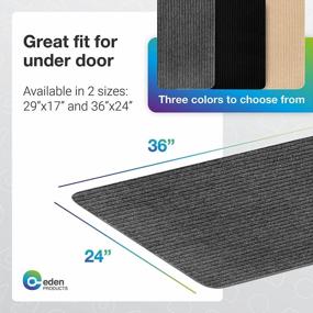 img 2 attached to EdenHomes Proprietary Durable, Beautiful Door Mat (36” X 24”) - Easy Clean Indoor Rug, Low-Profile For Porch, Patio, Entry, Garage, Kitchen - Absorbs Dirt, Water, Sand, Mud, And Snow - Gray
