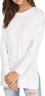 levaca women's fall long sleeve side split tunic tops casual loose blouses pullover logo