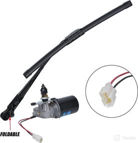 img 1 attached to 🧹 UTV Windshield Wiper Kit 12V by Wadoy – Compatible with Polaris Ranger RZR 800/900/1000, Universal Electric Motor & 16" Blade with 90° Wipe