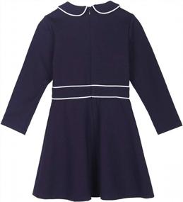 img 2 attached to Kids Girls School Uniform Navy Pleated Peter Pan Jumper Dress Sundress 3-12Y