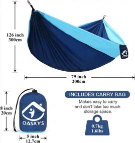 img 3 attached to Double Camping Hammock With Lightweight Nylon Parachute And Tree Straps - Perfect For Travel, Backpacking, And Outdoor Adventures
