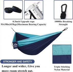 img 1 attached to Double Camping Hammock With Lightweight Nylon Parachute And Tree Straps - Perfect For Travel, Backpacking, And Outdoor Adventures