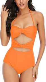 img 3 attached to Halcurt Womens Swimsuit Halter Swimwear Women's Clothing ~ Swimsuits & Cover Ups