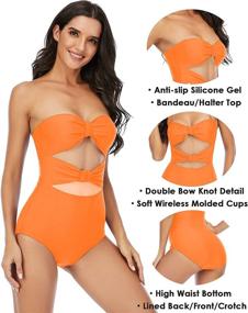 img 1 attached to Halcurt Womens Swimsuit Halter Swimwear Women's Clothing ~ Swimsuits & Cover Ups