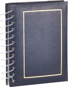 img 3 attached to 📷 Pioneer Photo Albums: Navy Blue Mini Photo Album with 50 Pocket Spiral Bound Leatherette & Easel for 4x6 Prints