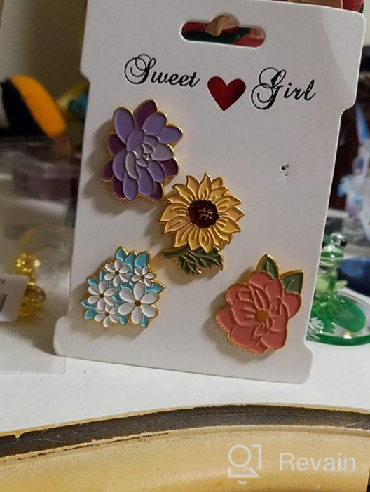 img 1 attached to Colorful Enamel Flower Brooch Set: 5 Pcs Lapel Badges, Pins for Bag or Clothes - Stylish Gift for Women & Girls review by Justin Ellingson