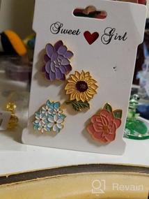 img 5 attached to Цветной набор эмалированных брошей с цветочным узором: 5 шт. значков для реверса, брошей для сумки и одежды - стильный подарок для женщин и девочек.