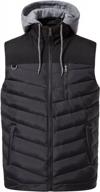 stay warm and comfortable with vcansion men's quilted winter puffer vest with removable hood logo