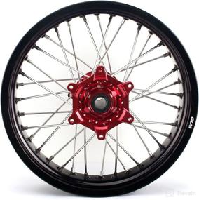 img 2 attached to 🏍️ TARAZON 17-Inch & 17-Inch Supermoto Wheel Set with Red Hubs and Black Rims for Honda CRF250R (2004-2013), CRF450R (2002-2012), CRF250X (2004-2016), CRF450X (2004-2016), CR125R, CR250R (2002-2013) - Front and Rear Wheels