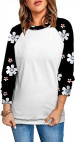 img 2 attached to Women'S Camo Print Crewneck Pullover Sweatshirt Top With Long Sleeves By Sidefeel
