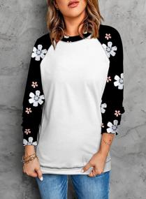img 3 attached to Women'S Camo Print Crewneck Pullover Sweatshirt Top With Long Sleeves By Sidefeel