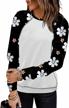 women's camo print crewneck pullover sweatshirt top with long sleeves by sidefeel logo
