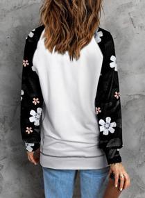 img 1 attached to Women'S Camo Print Crewneck Pullover Sweatshirt Top With Long Sleeves By Sidefeel