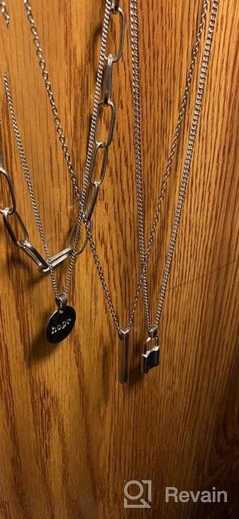 img 1 attached to BVROSKI Lock Key Pendant Chains Necklace Set for Eboy Egirl Men Male Emo Goth Women Teen Girls Boys Jewelry Pack for Punk Play and Pants Fashion review by Casey Yuh