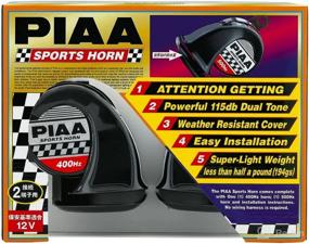 img 1 attached to 🚗 Upgrade Your Vehicle's Horn with the PIAA 85112 Twin Tone Sports Horn - Black