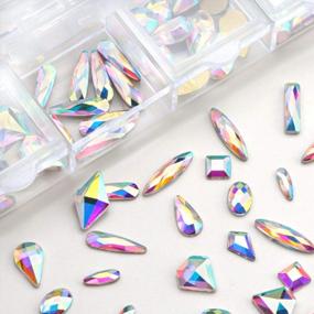 img 1 attached to 240 Piece Multi Shapes Crystal AB Rhinestones Set - 12 Styles FlatBack Nail Crystals Gems For Nails Art 3D Decorations (1728 Pcs Total)