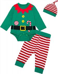 img 4 attached to Festive Holiday Cheer: Shop Our Baby Elf Christmas Outfit Set For Boys And Girls