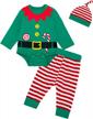 festive holiday cheer: shop our baby elf christmas outfit set for boys and girls logo