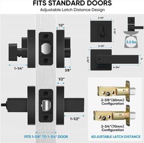 img 2 attached to Heavy Duty Black Door Handle And Deadbolt Combo Set For Secure Entrance