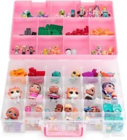 img 3 attached to Ultimate LOL Dolls, Shopkins, Calico Critters and LPS Figures Toy Storage Organizer and Display Case - Convenient Portable Box with Carrying Handle by Bins & Things