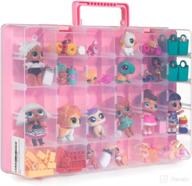ultimate lol dolls, shopkins, calico critters and lps figures toy storage organizer and display case - convenient portable box with carrying handle by bins & things logo