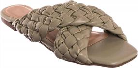 img 3 attached to Womens' Trendy Thick Braided Woven Slides: Fashionable And Comfortable Open-Toe Slip-On Mules